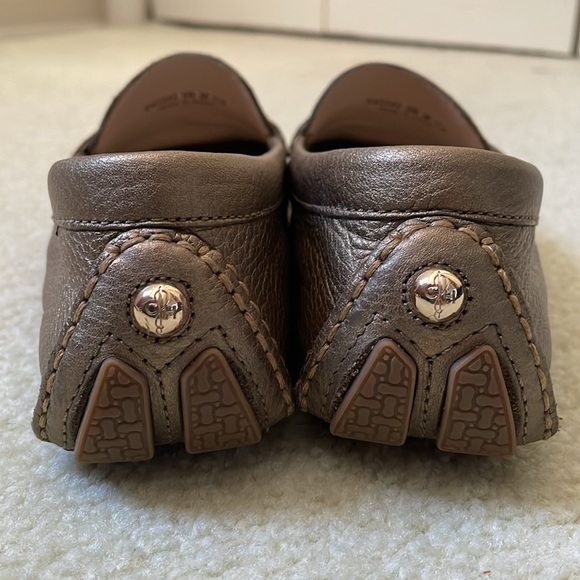 Cole Haan gold driving loafers Sz 6 pebbled leather - Picture 4 of 9